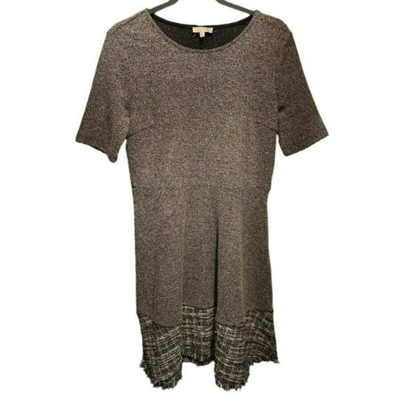 Mystree Ladies Flowy Career Business Sophisticated Gray Scoop Dress SZ Large - Picture 2 of 7